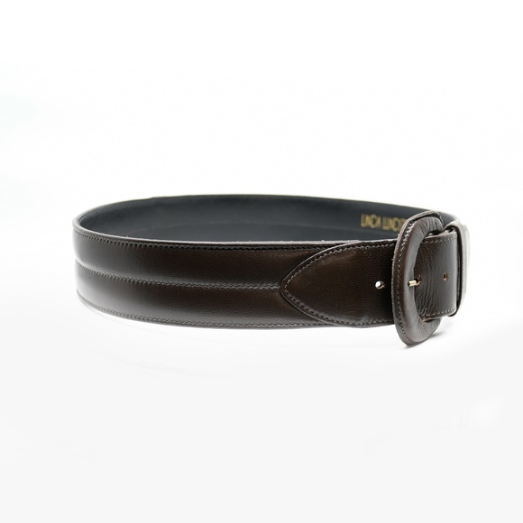 LINDA LUNDSTRÖM Brown Leather Belt with Buckle Size L - Picture 4 of 8